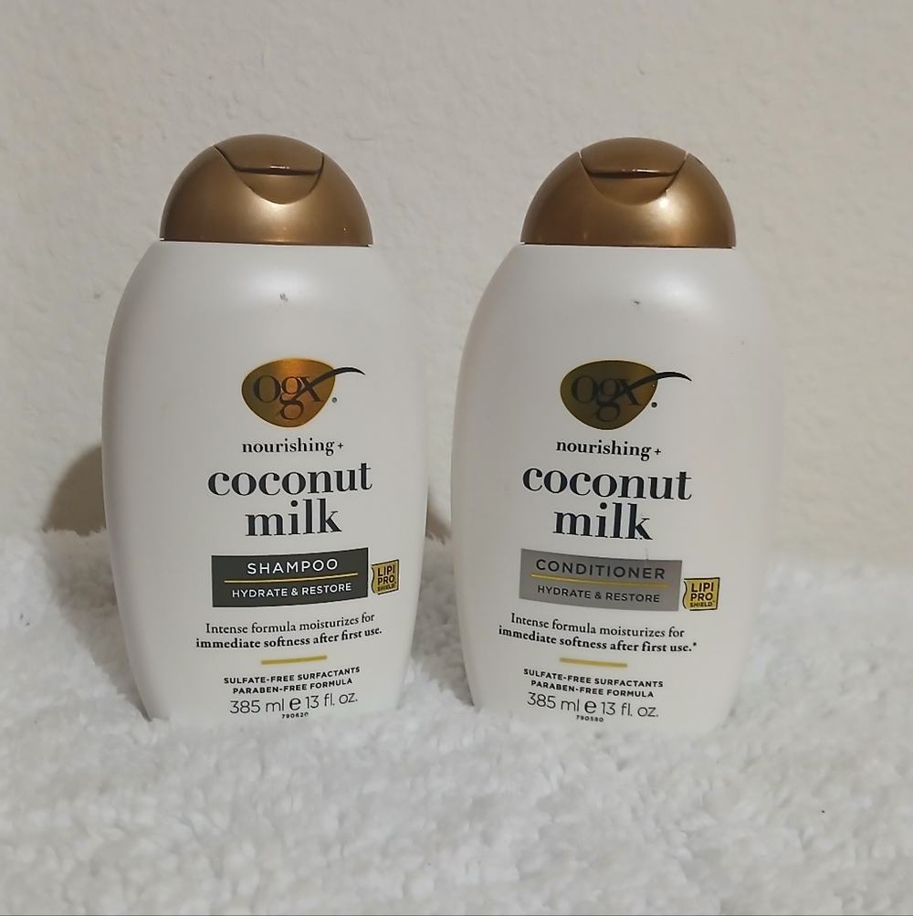 2 OGX Hydrate & Restore Nourishing Coconut Milk, Shampoo & Conditioner, 13 fl oz